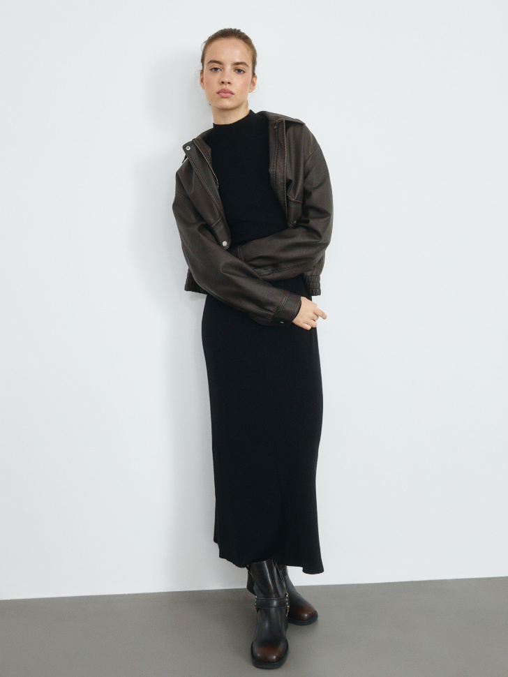 

Трикотажное платье миди с воротником, SL5809010711