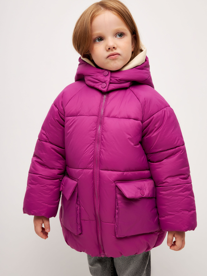 

Дутая стеганая куртка для девочек, Сиреневый