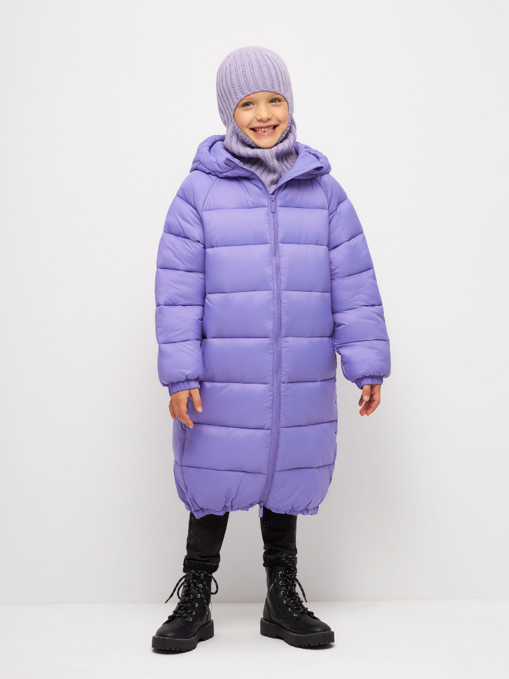 пальто для девочек (фиолетовый, 152) sela 4680129912260 - фото 1
