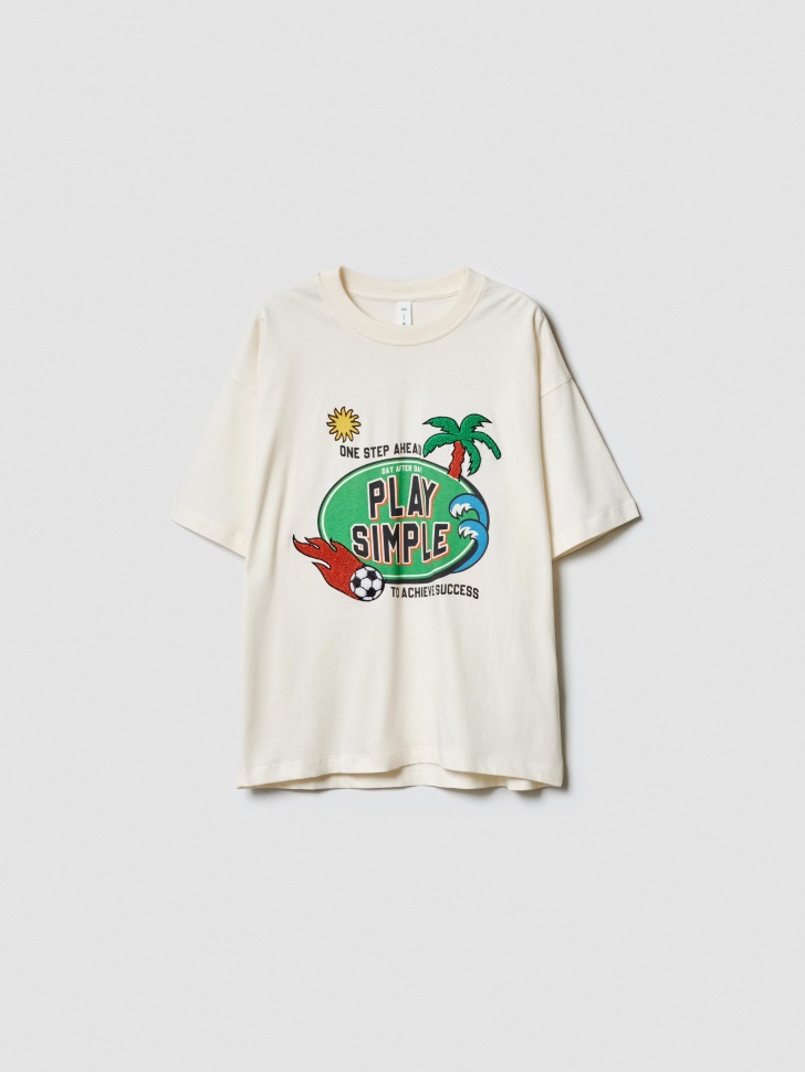 футболка оверсайз с принтом для мальчиков по цене 1299 руб вид справа