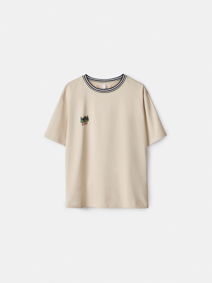 Футболка Sela оверсайз с принтом, бежевый, арт. 54957