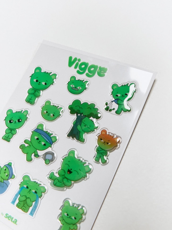 набор наклеек с вигге для детей от бренда sela вид слева