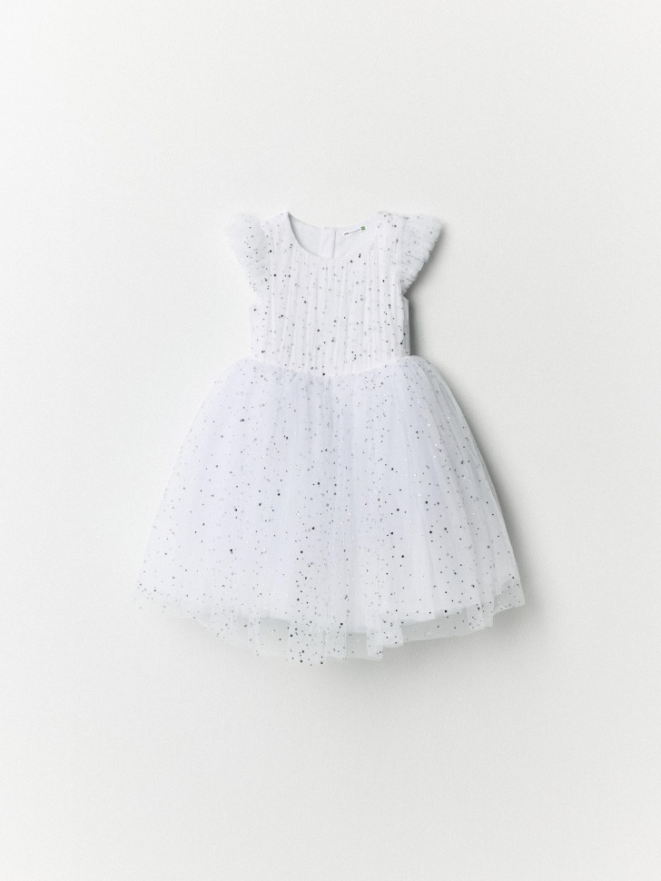белое пышное платье со стразами для девочек 4680704103519 по низкой цене