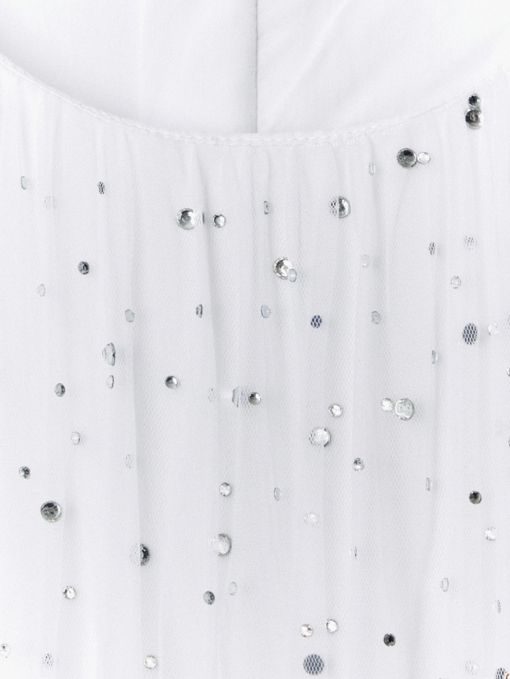 белое пышное платье со стразами для девочек 4680704103519 по распродаже