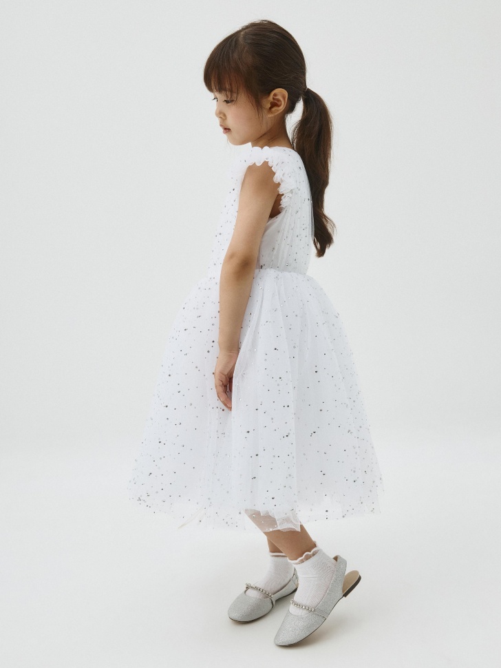 белое пышное платье со стразами для девочек 4680704103519 купить с доставкой