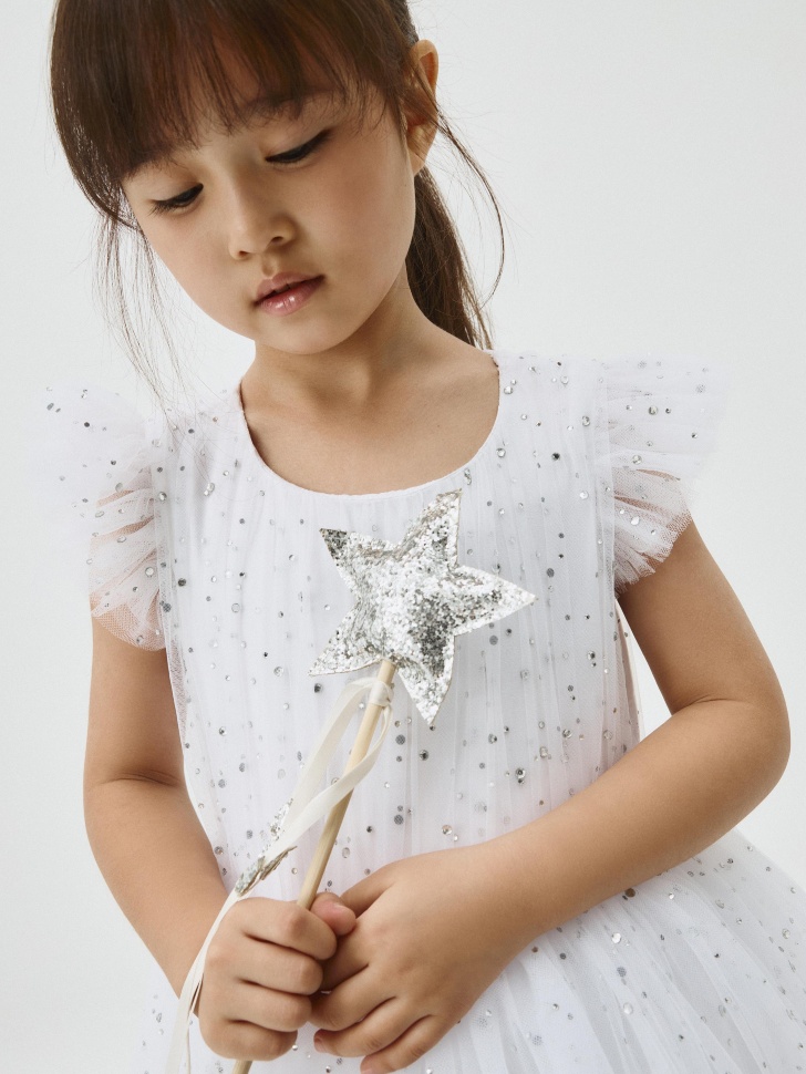 белое пышное платье со стразами для девочек 4680704103519 с промокодом