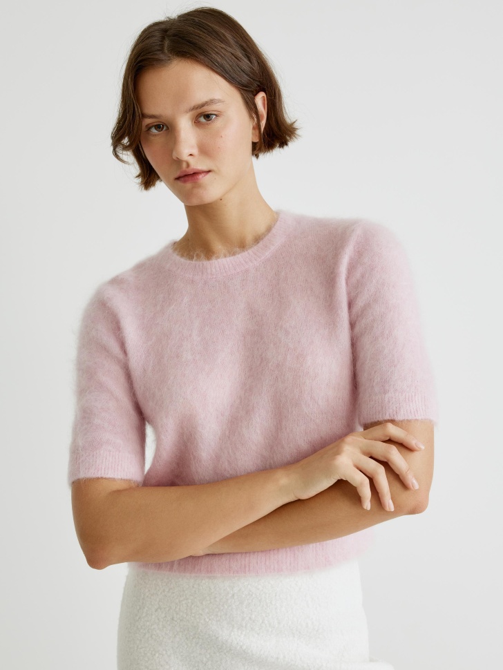 джемпер с коротким рукавом из смесовой шерсти 4610517204271 фотография