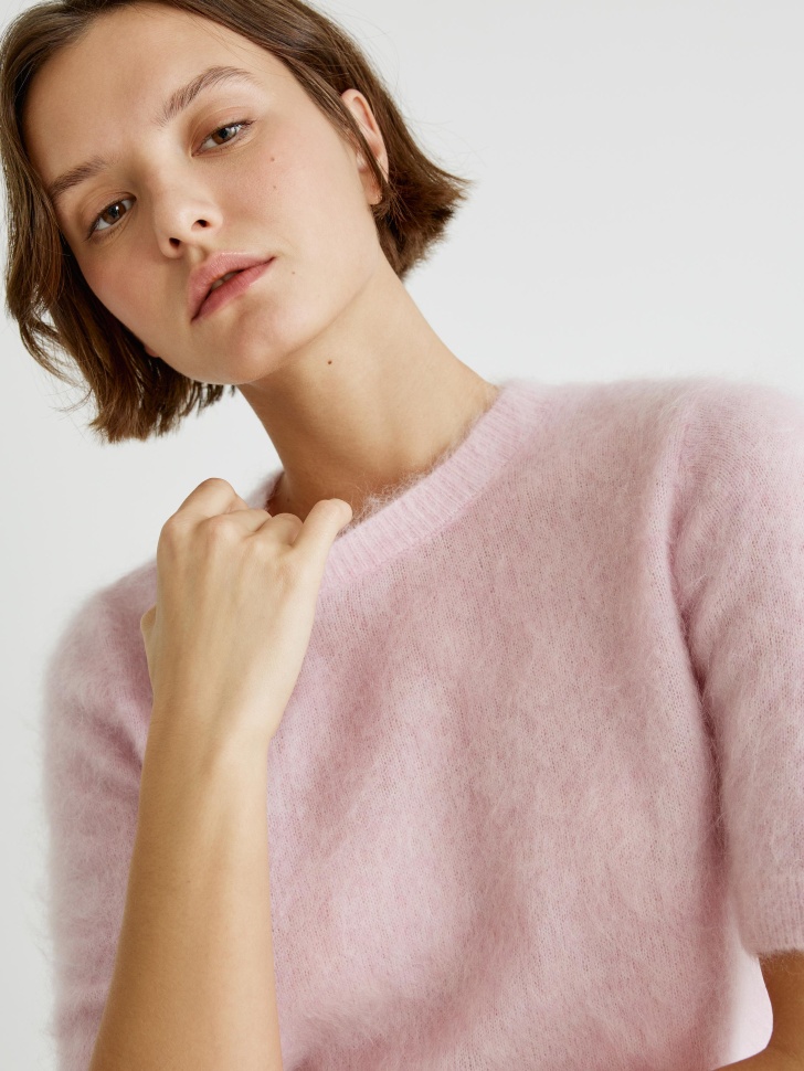 джемпер с коротким рукавом из смесовой шерсти 4610517204271 в интернет магазине