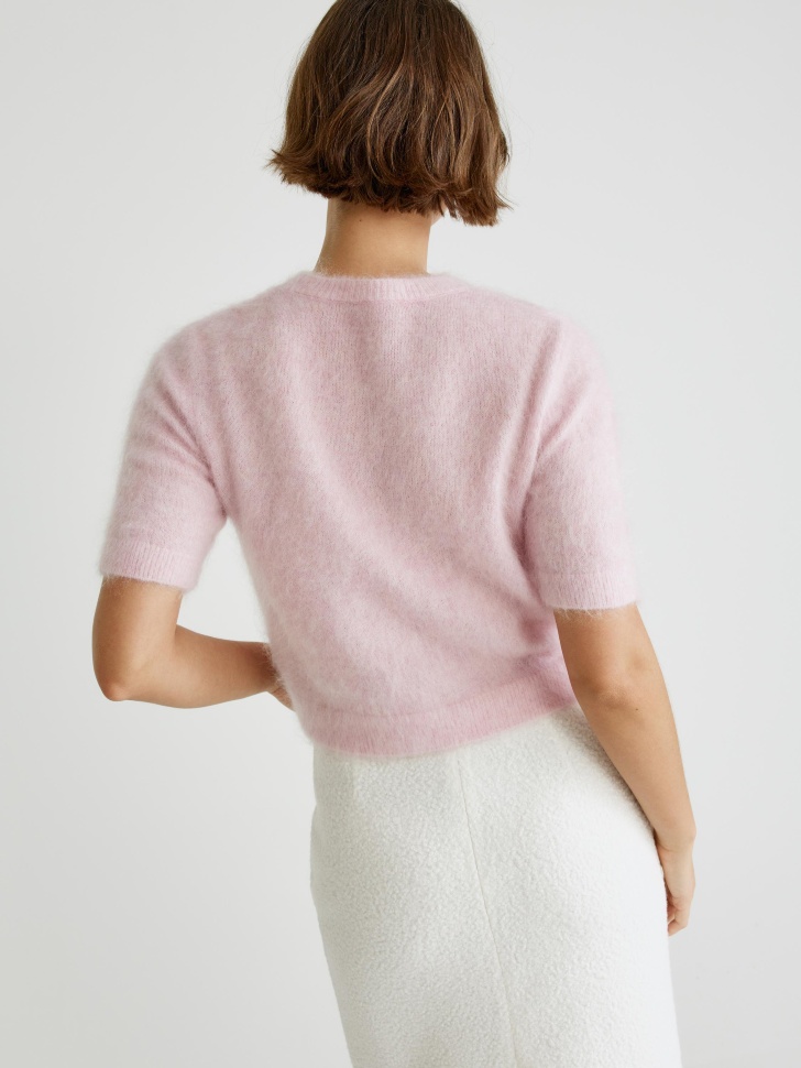 джемпер с коротким рукавом из смесовой шерсти 4610517204271 купить с доставкой