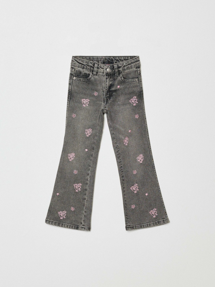 джинсы bootcut для девочек с вышивкой  x смешарики 4610517229960 фотография