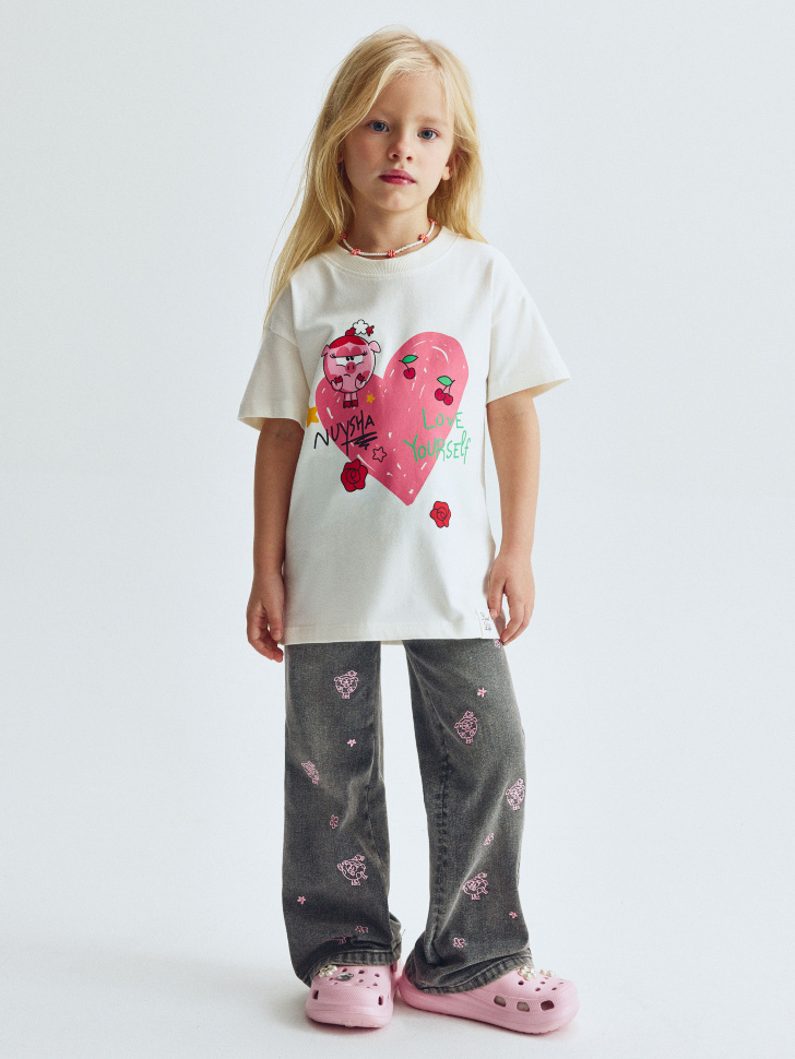 Джинсы Bootcut SELA x Смешарики для девочек, арт. 32313