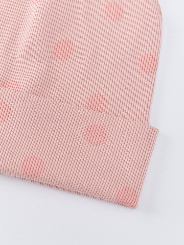 трикотажная шапка с принтом для девочек от бренда sela вид слева