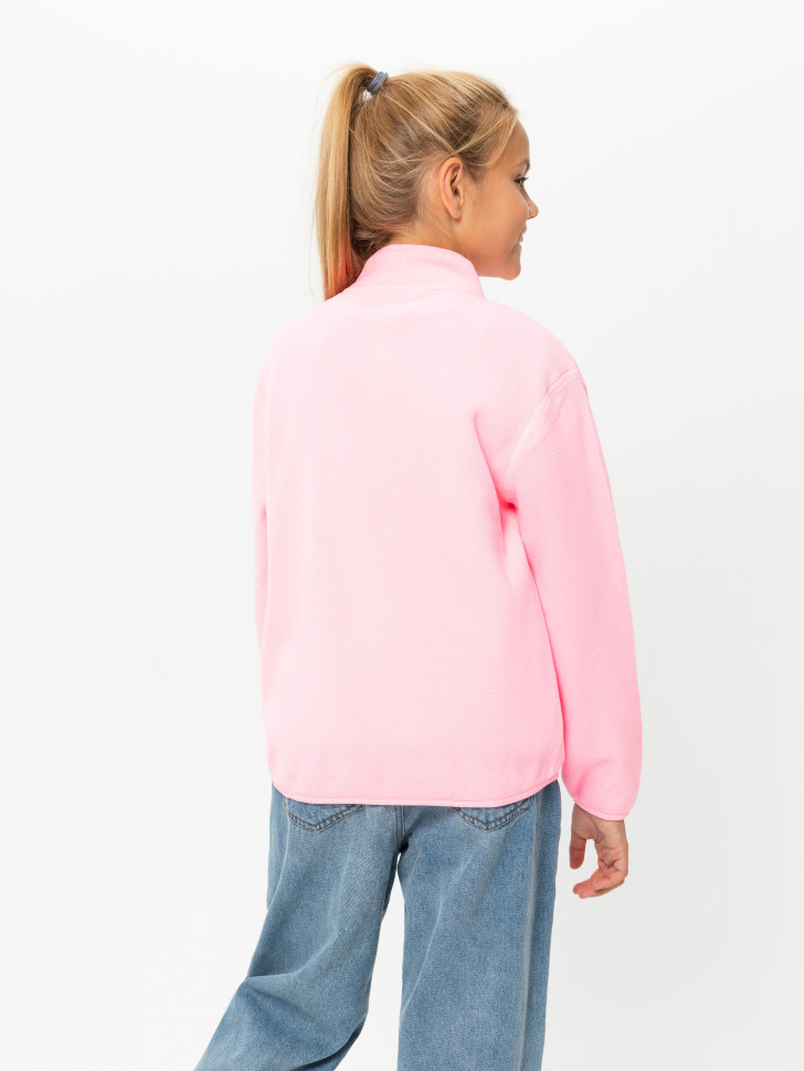 Флисовая толстовка для девочек (розовый, 134/ 9-10 YEARS) sela 4640078084524 - фото 7