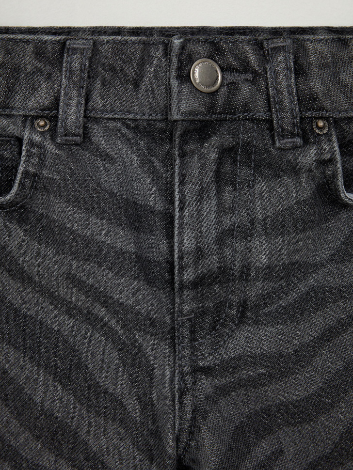 Широкие джинсы с анималистичным принтом для девочек (серый, 92) sela 4680168428951 - фото 6