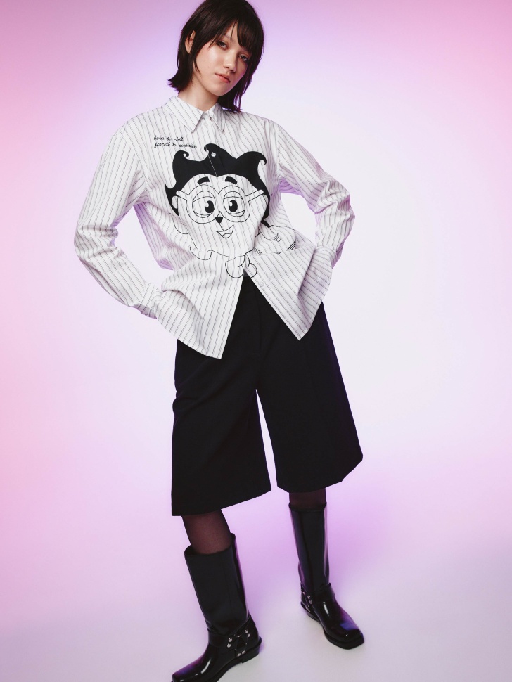 шорты-бермуды из костюмной ткани из линейки  young 4610517522719 фотография