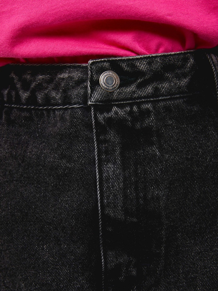 Джинсовая юбка с рваным краем (черный, XS) sela 4603375205160 - фото 3