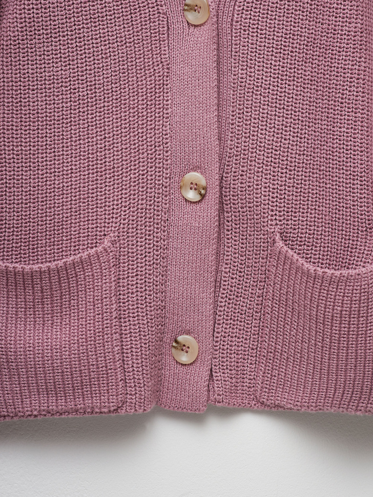 Вязаный кардиган для девочек (розовый, 140/ 10-11 YEARS) sela 4680129799557 - фото 2