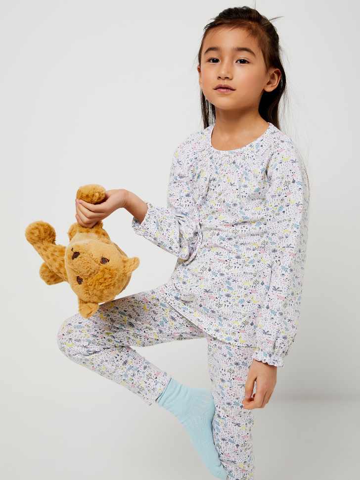 пижама для девочек (принт, 116-122 (6-7 YEARS)) sela 4603375543699 - фото 2
