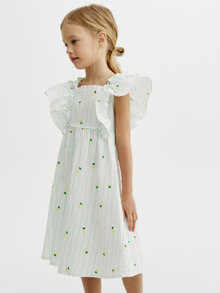 Летнее платье Sela фактурное, белый, арт. 52677