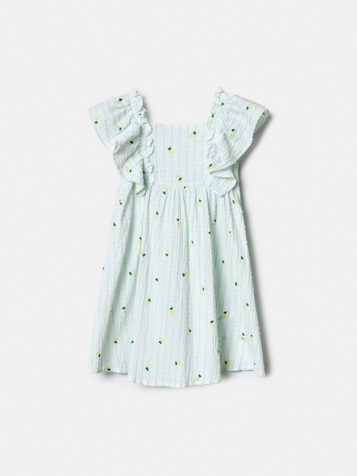 летнее платье из фактурного хлопка для девочек из россии вид сбоку