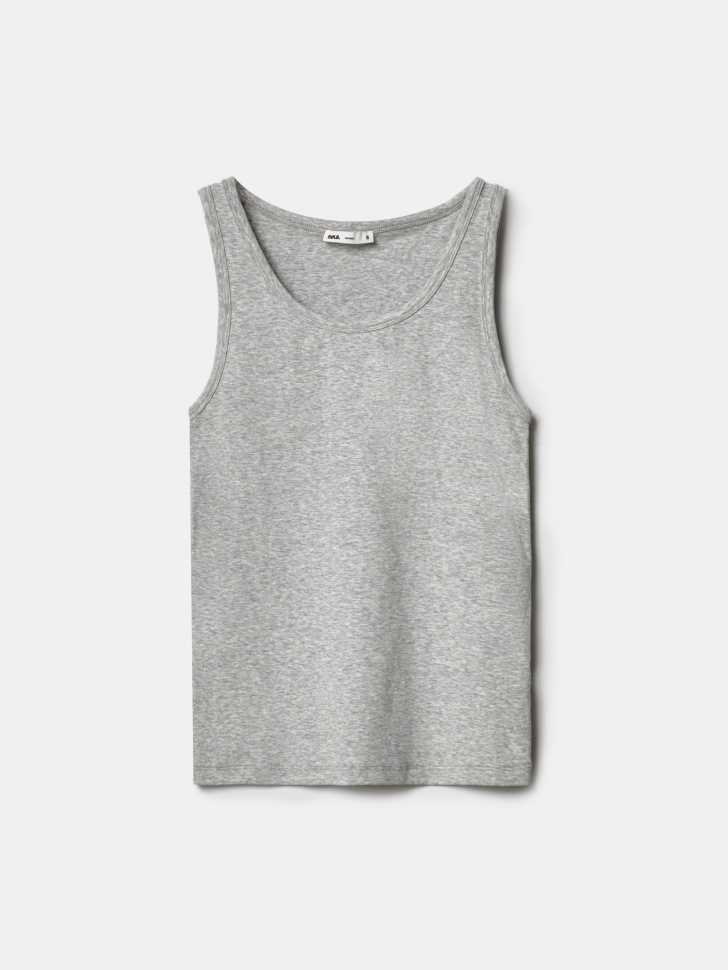 топ приталенный из смесового модала из хлопка спереди