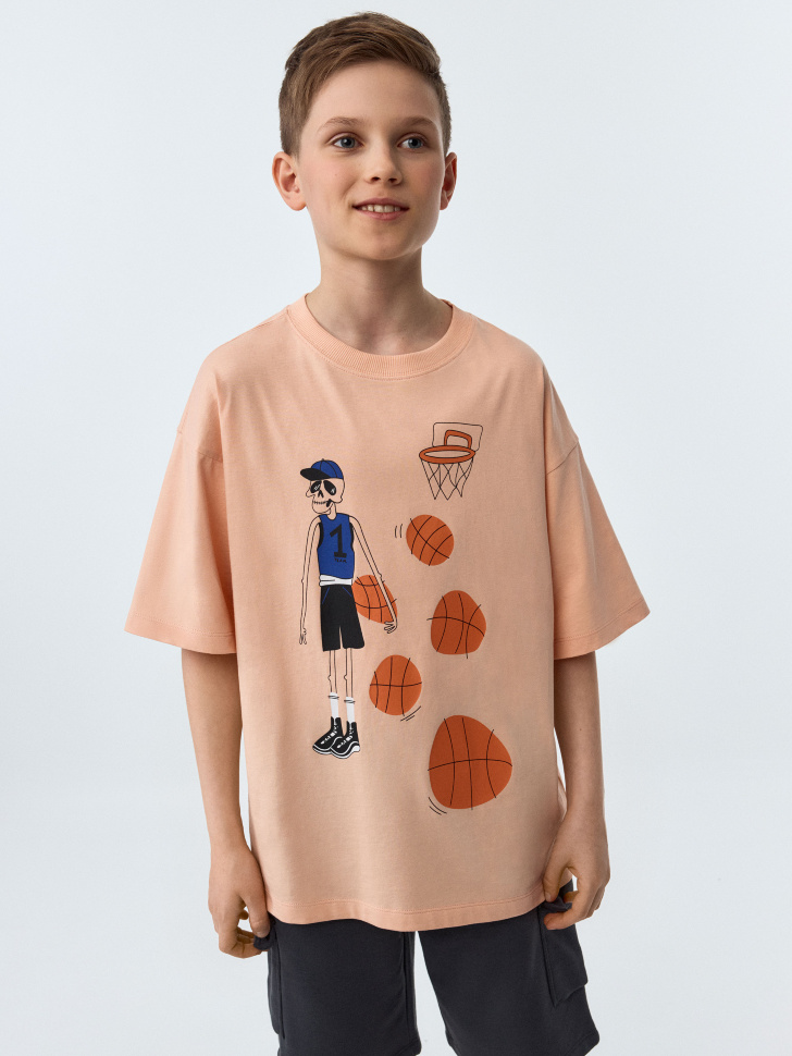 

Футболка оверсайз с принтом для мальчиков