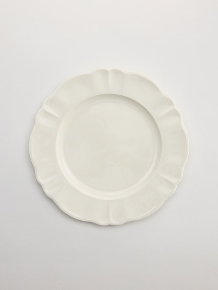 Обеденная тарелка из костяного фарфора, молочный, арт. n/a