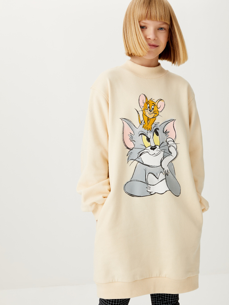 

Свитшот с принтом Tom&Jerry для девочек, Белый