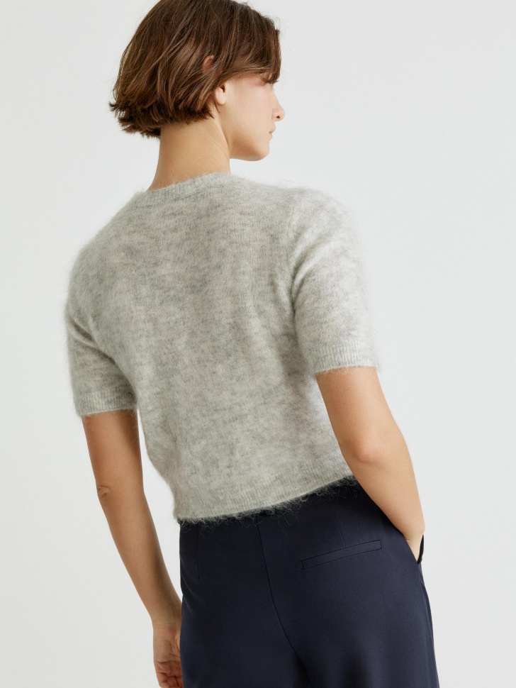 джемпер с коротким рукавом из смесовой шерсти 4610517204172 с промокодом