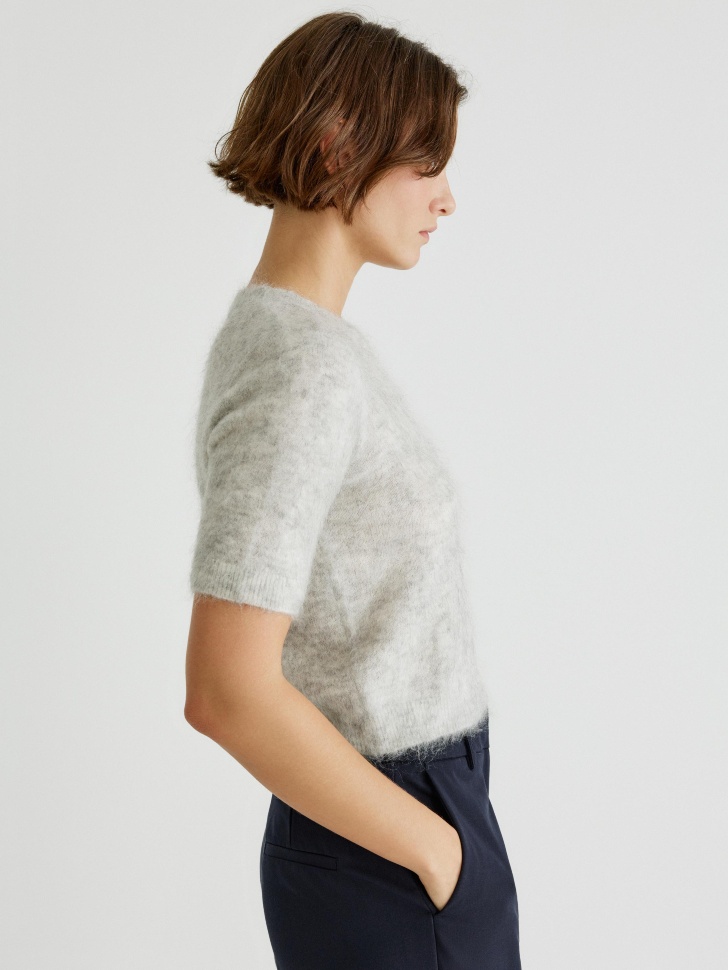 джемпер с коротким рукавом из смесовой шерсти 4610517204172 купить с доставкой