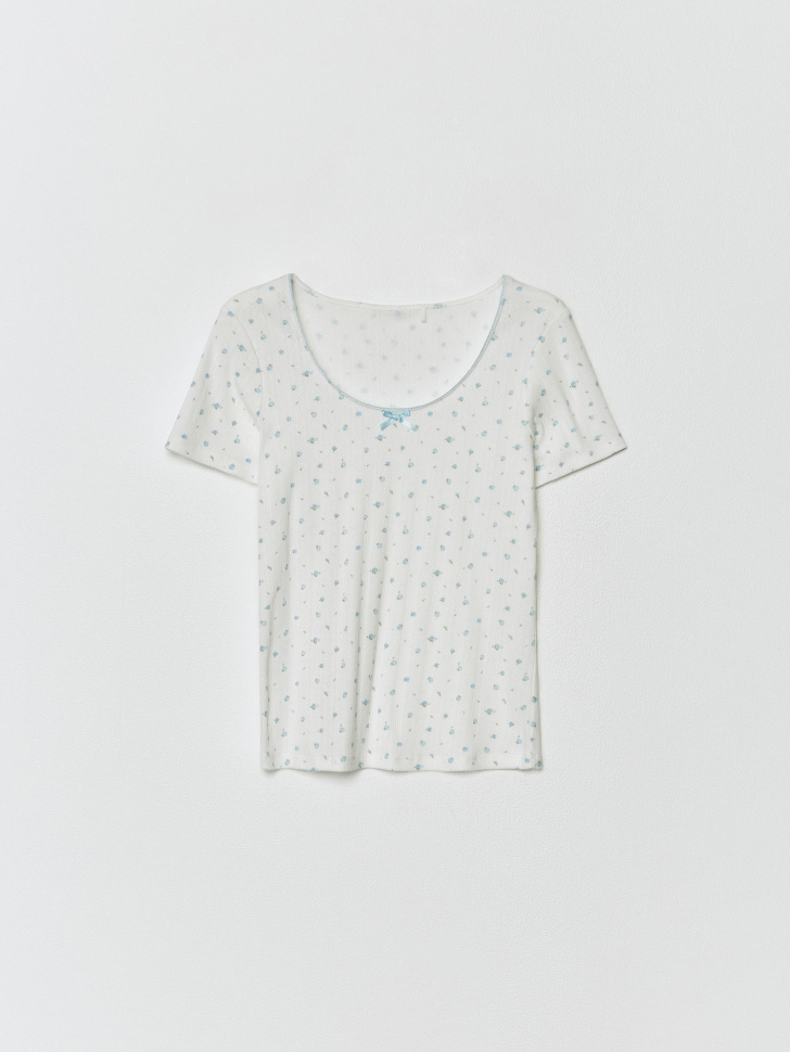 домашняя футболка с рельефным узором 4610517328441 со скидкой