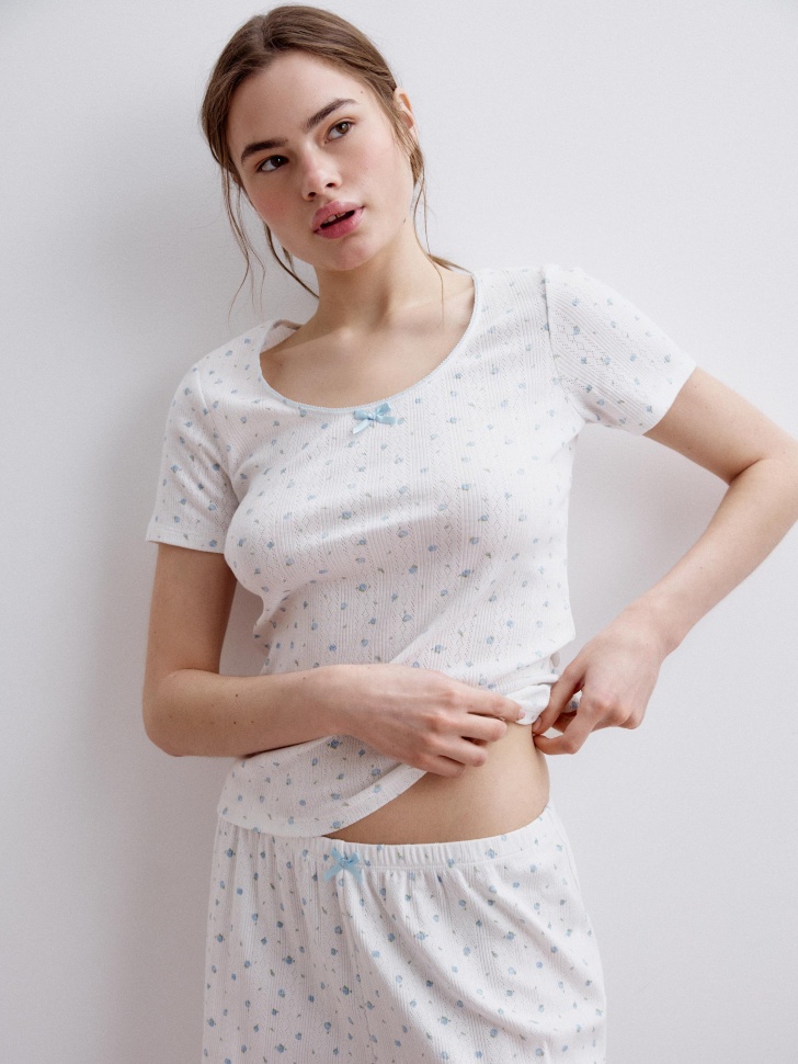 домашняя футболка с рельефным узором 4610517328441 купить с доставкой