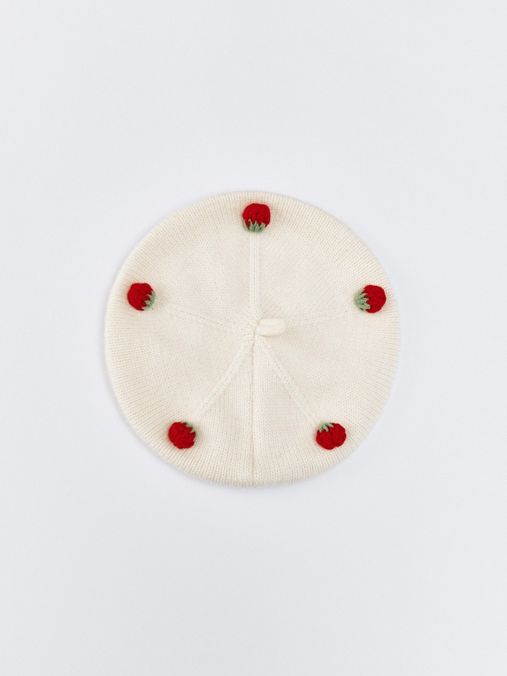 Вязаный берет SELA для девочек, белый, арт. 34509