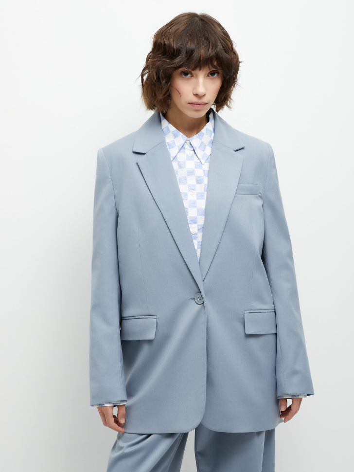 Объемный пиджак (голубой, XS) от Sela