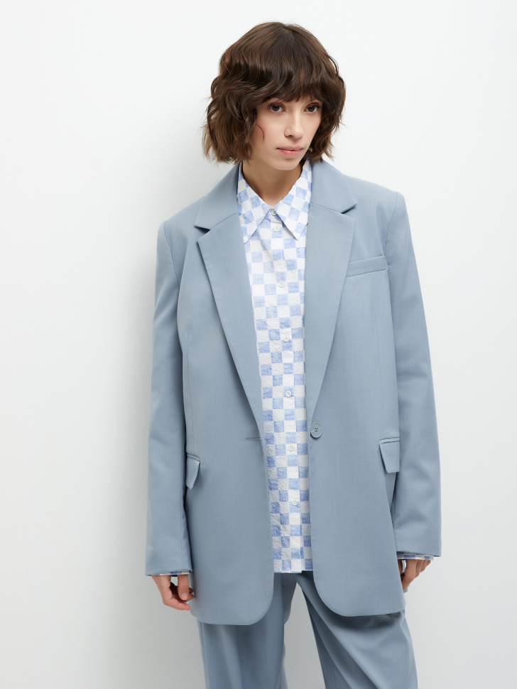 Объемный пиджак (голубой, M) от Sela