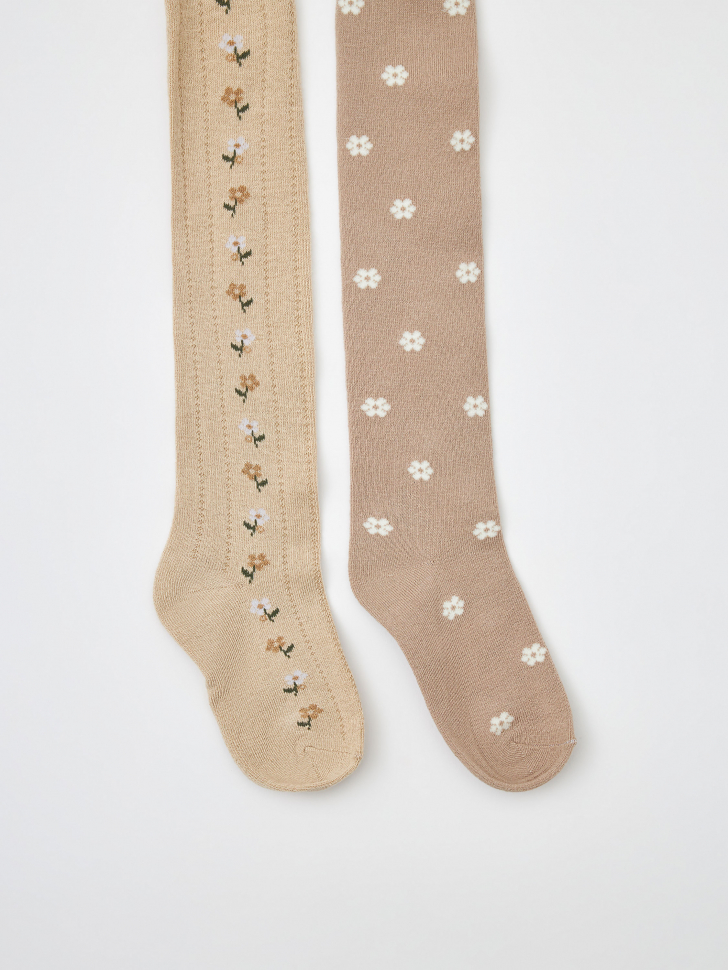 Набор колготок с принтом для девочек (принт, 92-98)