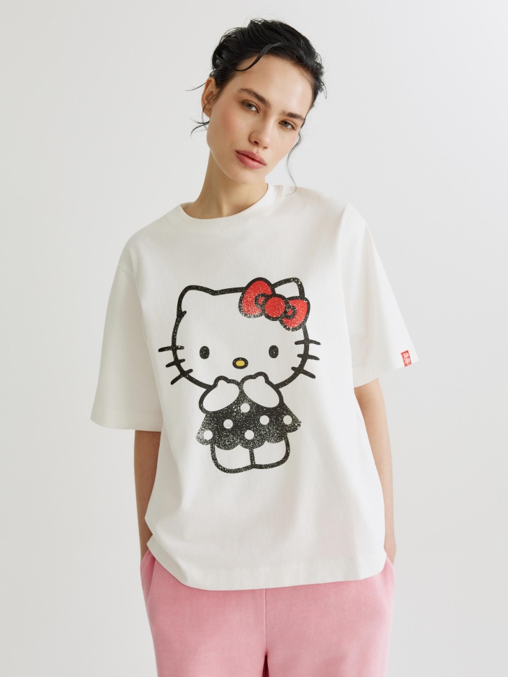 Футболка оверсайз SELA Hello Kitty, белый, арт. 43741