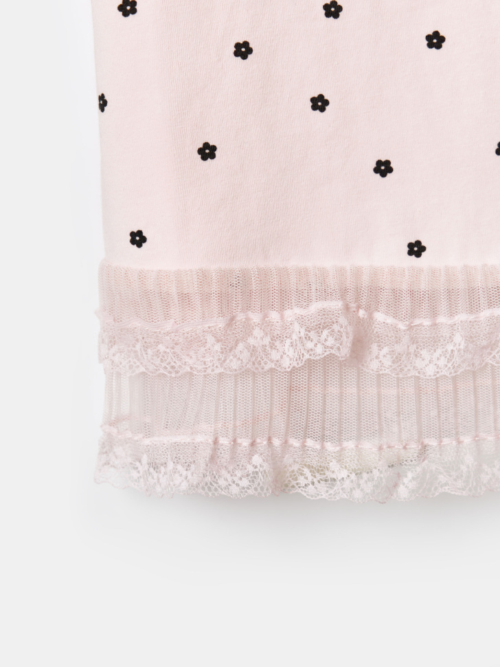 футболка с кружевными оборками для девочек по цене 999 руб вид справа