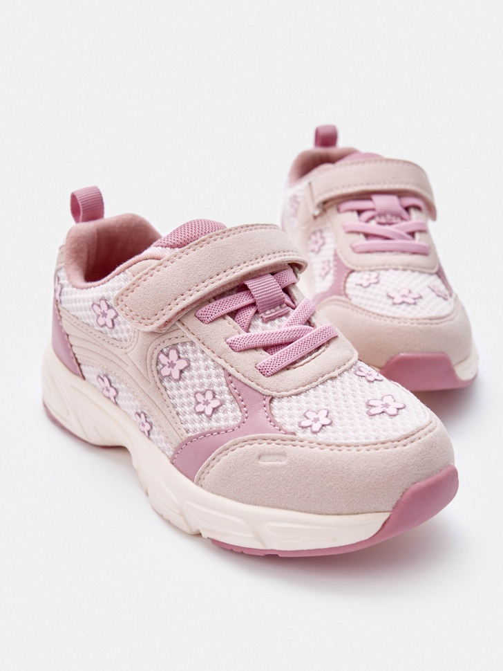 Кроссовки Sela для девочек с цветочным декором, розовый, арт. 43404