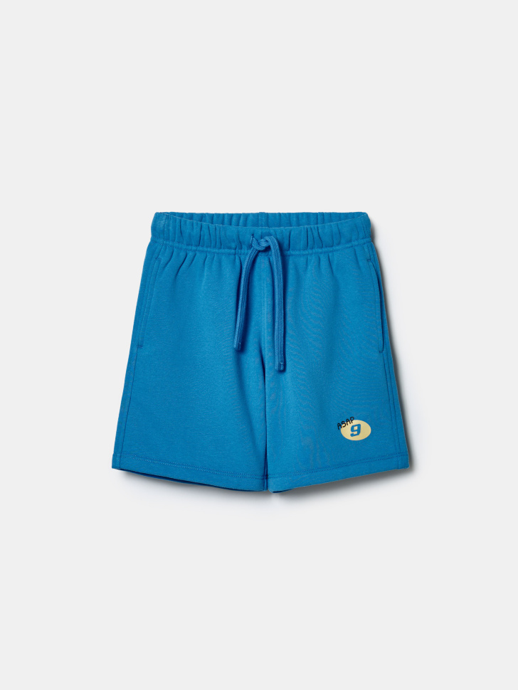 Шорты SELA трикотажные с принтом для мальчиков, синий, арт. 43325