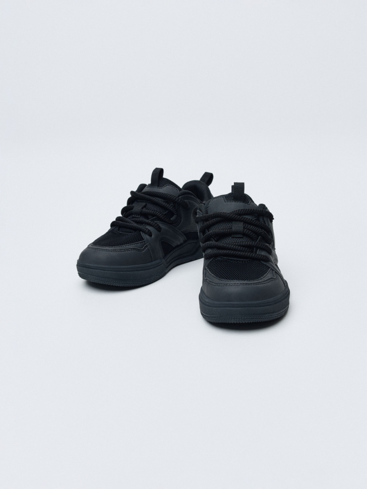 кеды с толстыми шнурками для мальчиков из коллекции  archive универсального стиля с лицевой стороны