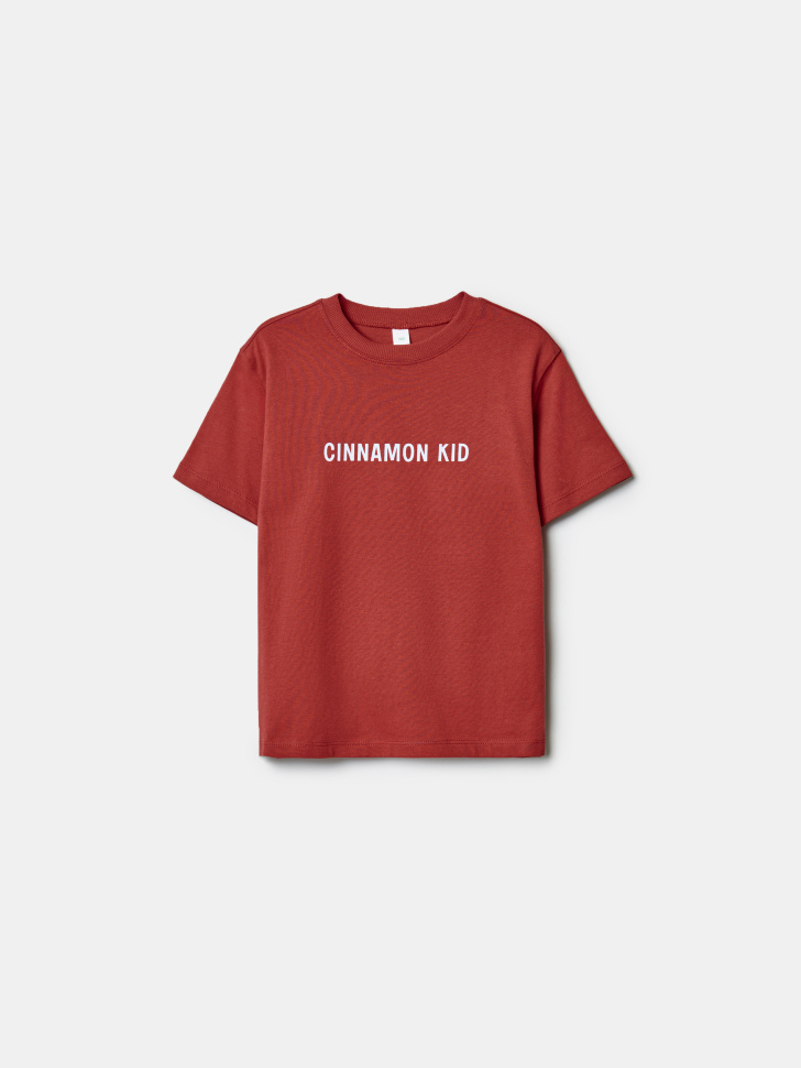 Футболка оверсайз с принтом SELA для мальчиков, коричневый, арт. 42949