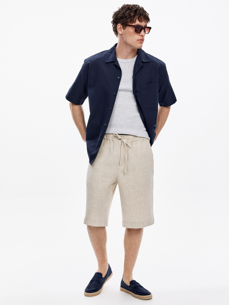 Шорты Sela из льна, бежевый, арт. 52806