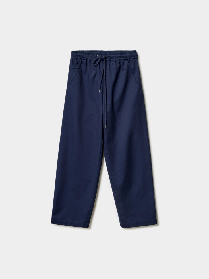 Укороченные объемные брюки Sela, синий, арт. 49489