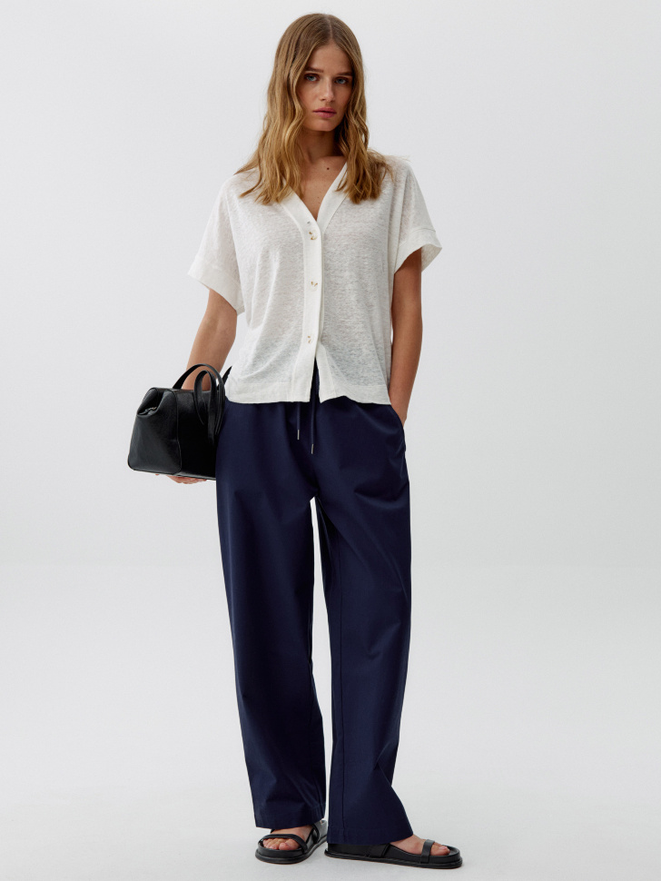 укороченные объемные брюки из хлопка 4610517711038 фотография