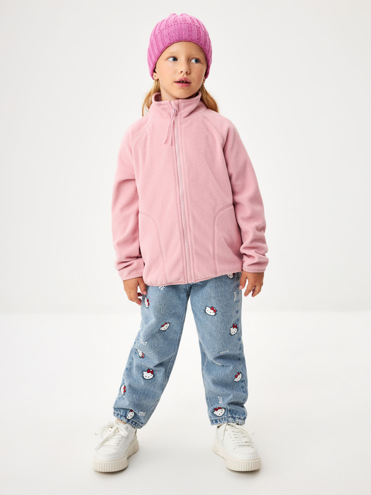 

Утепленные джинсы Paperbag fit с принтом Hello Kitty для девочек