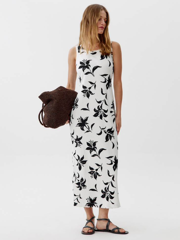 платье трикотажное макси из россии вид сбоку