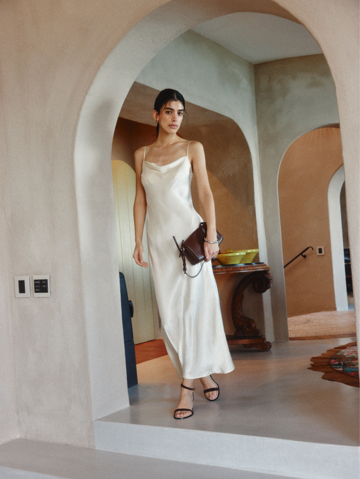 Платье макси на бретелях Sela, белый, арт. 54927