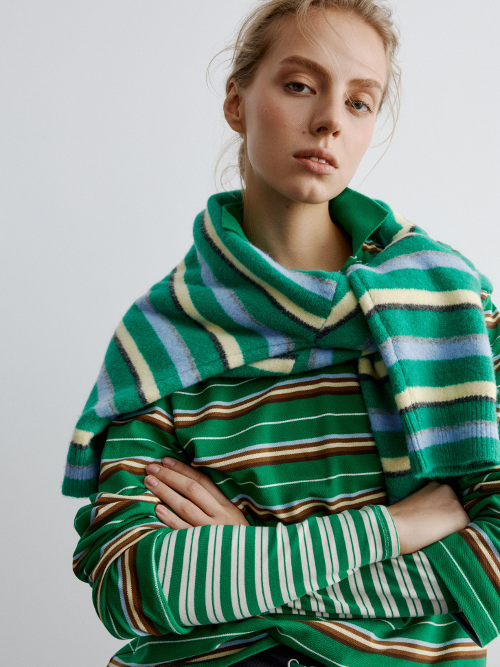 

Лонгслив-поло в полоску, SL5811010214