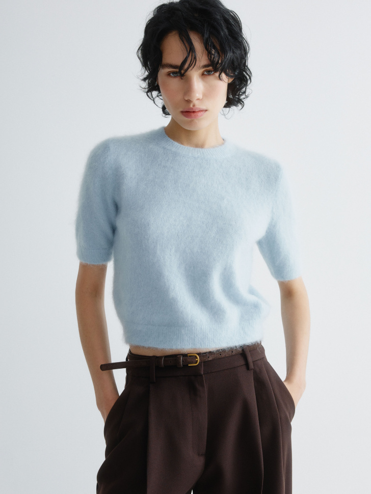 джемпер с коротким рукавом из смесовой шерсти 4610517204226 фотография